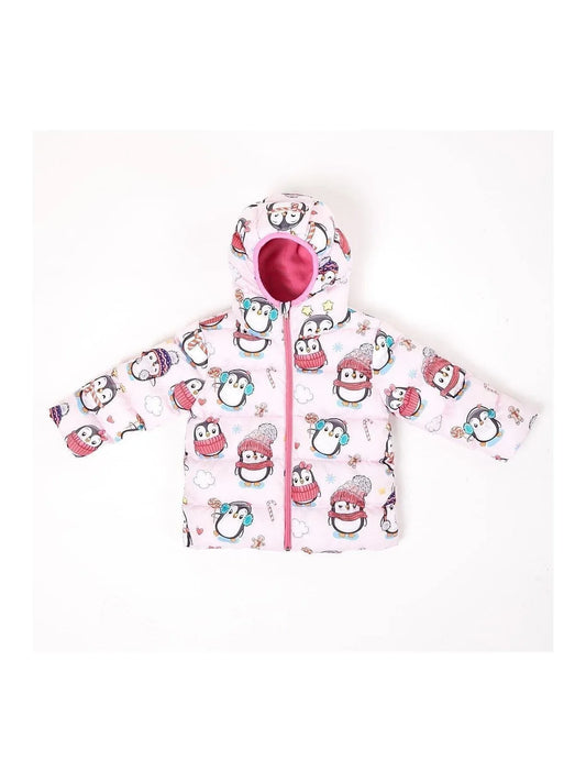 معطف شتوي بطبقة داخلية من الفرو وقبعة للبنات بتصميم حلوى - جاكيت وباكا - alotasawkli