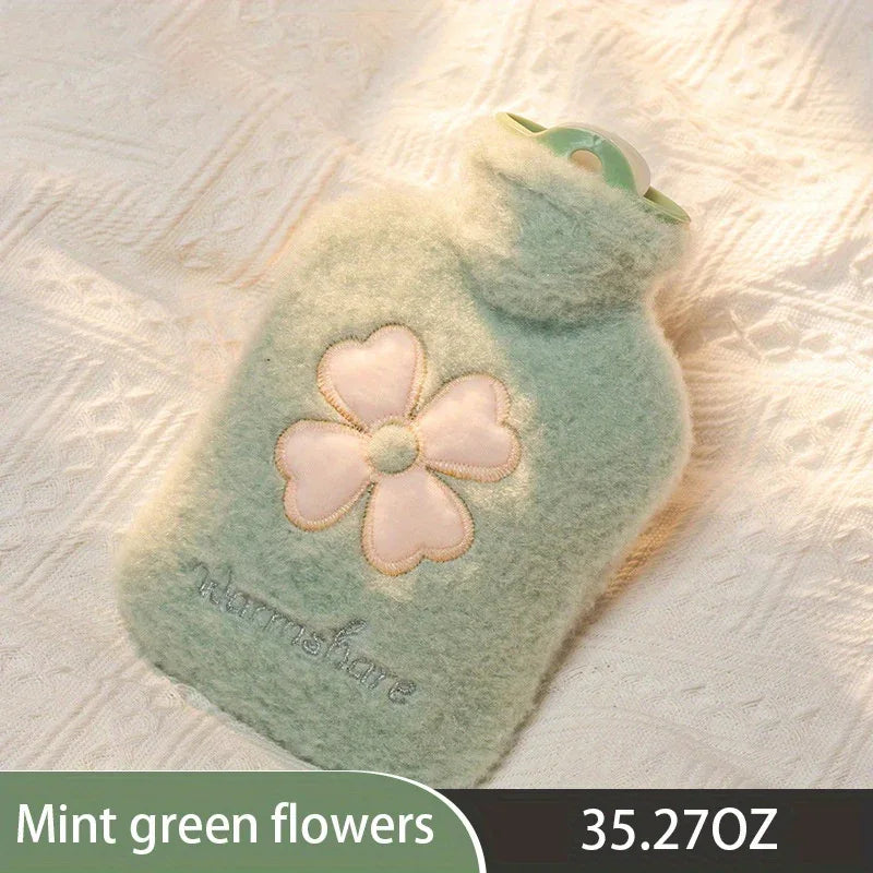 TEMU-Cozy Hot Water Bottle with Soft Cover - 17.63oz/35.27oz, Durable & Easy-to-Use for Warmth - alotasawkli