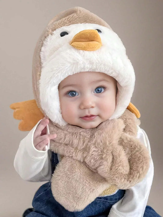 Kids’ Duck Design Cozy & Warm Beanie Hat - alotasawkli
