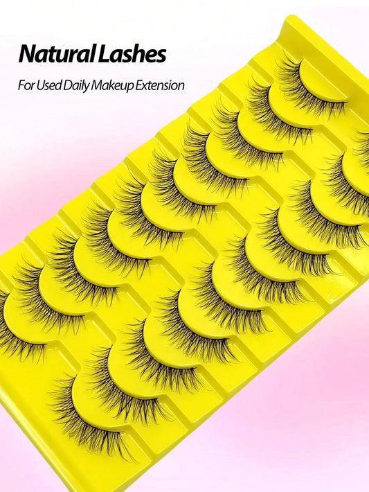 Natural Strip & Half False Eyelashes – 10+ Pairs - alotasawkli