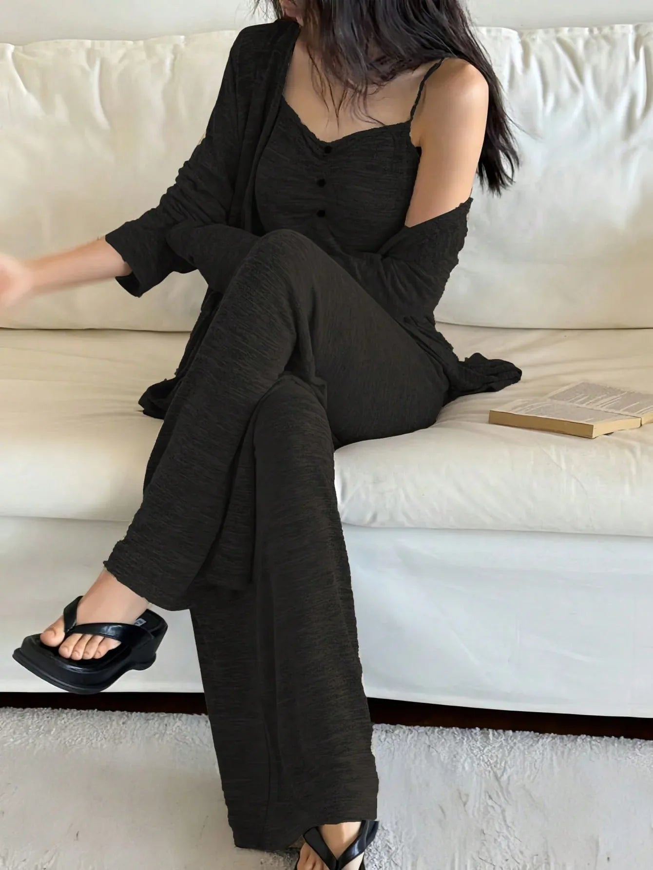 The Ultimate Comfort: 3-Piece Soft Knit Lounge Set - alotasawkli