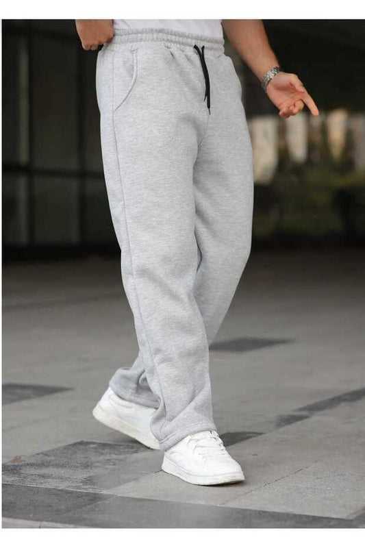 TRENDYOL-BERYY MODA Winter Two-Piece Black Grey Loose Sweatpants - alotasawkli