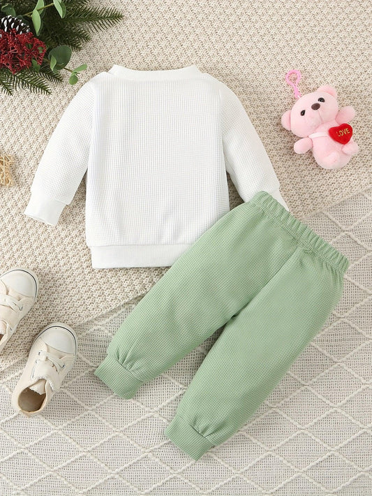 2023 Heart-Shaped Print Baby Casual Sports Outfit, for Outdoor - alotasawkli