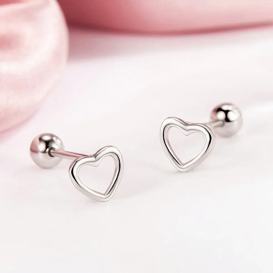 TEMU-A Set of Hollow Heart-Shaped Stud Earrings - alotasawkli
