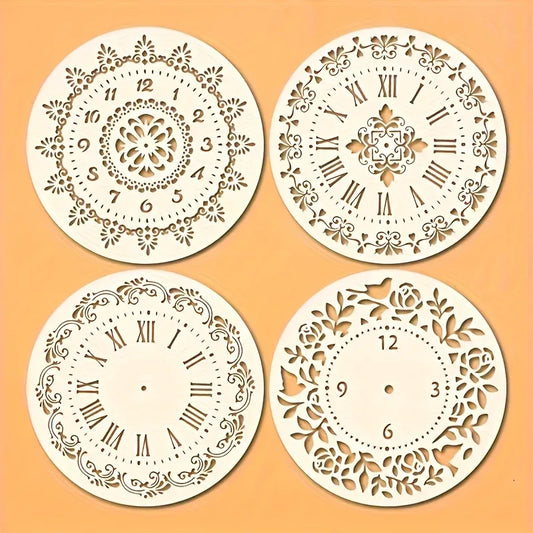 TEMU-4pcs floral border clock templates - alotasawkli