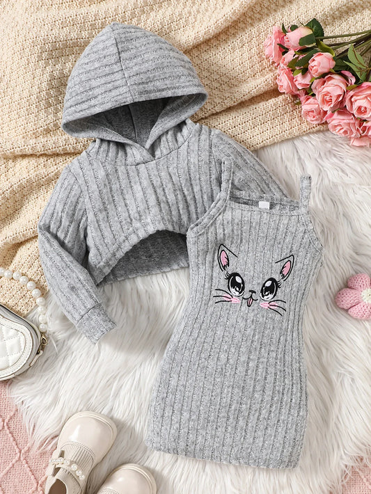 TEMU-A Cute And Trendy Two-Piece Set for Baby Girls And Toddlers - alotasawkli