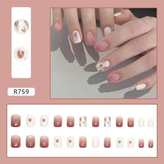 TEMU-24pcs Short Square Press-On Nails - alotasawkli
