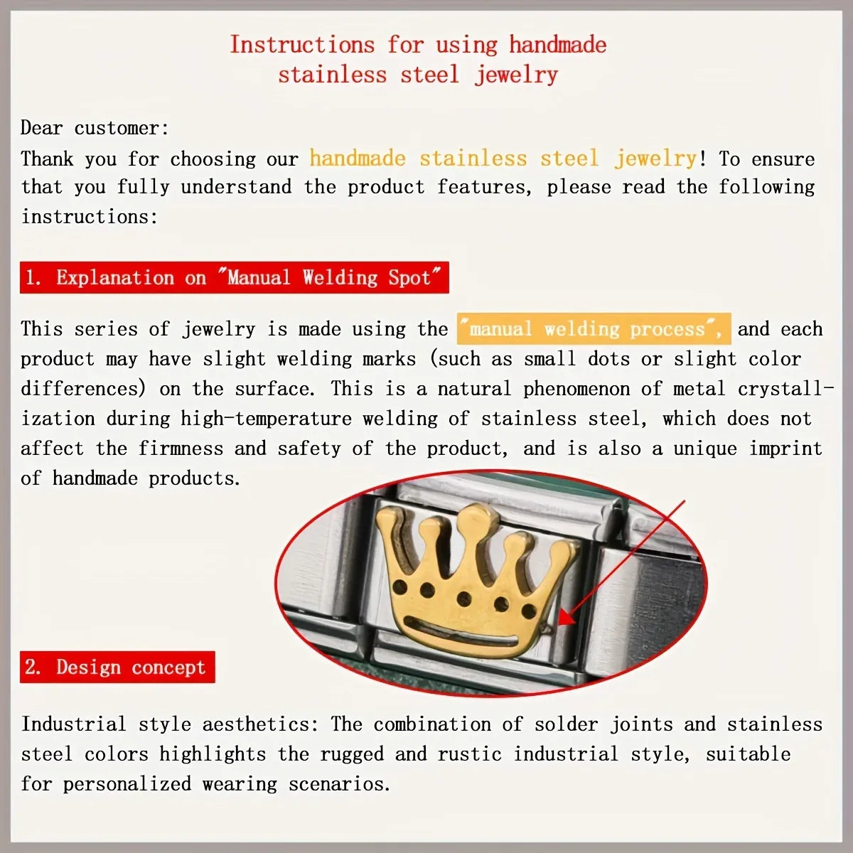 TEMU-A Stylish And Minimalist 304 Stainless Steel Crown Bracelet - alotasawkli