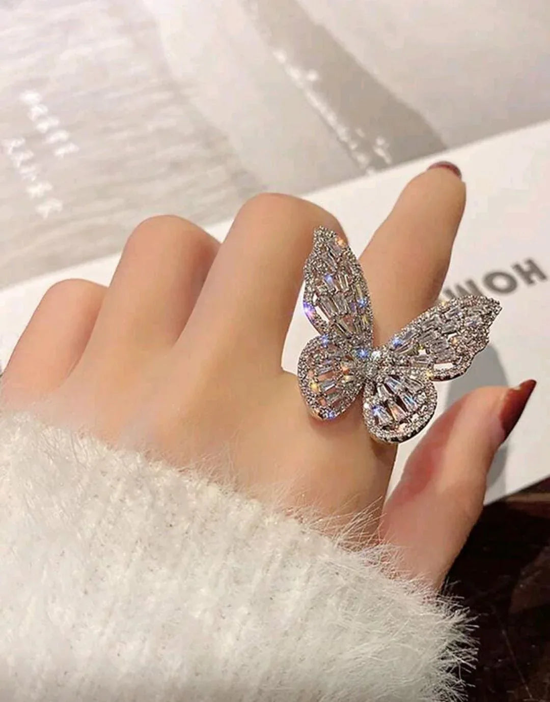 خاتم وإسورة "الفراشة الكريستالية" الملكية - alotasawkli