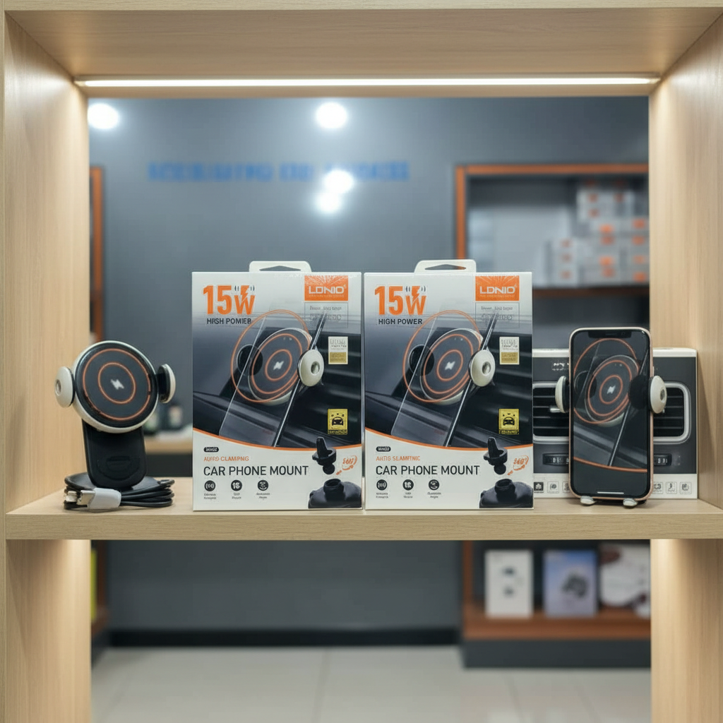 LDNIO High Power Car Phone Mount - 15Wشحن لاسلكي