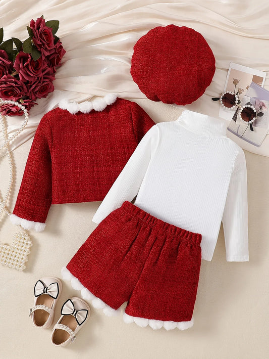 TEMU-Baby Girl Autumn Shorts Set - alotasawkli