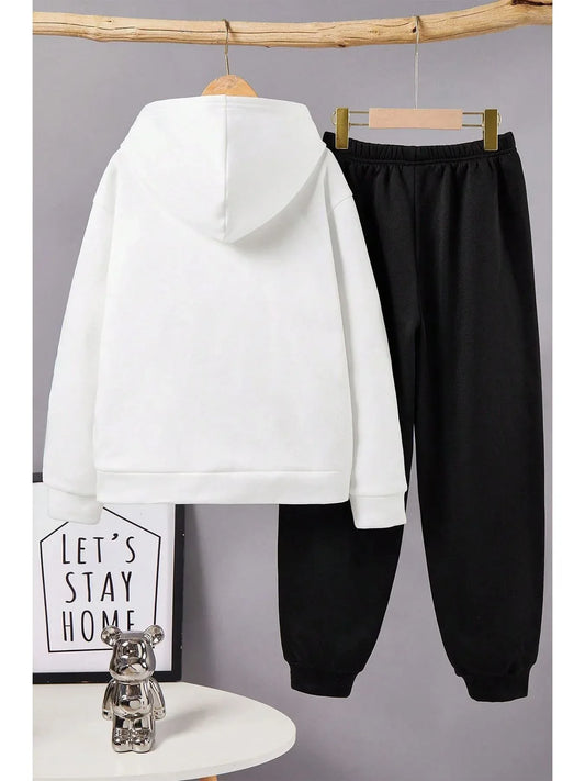 طقم سويتشيرت كاجوال للرجال والنساء بطباعة "السعادة - alotasawkli