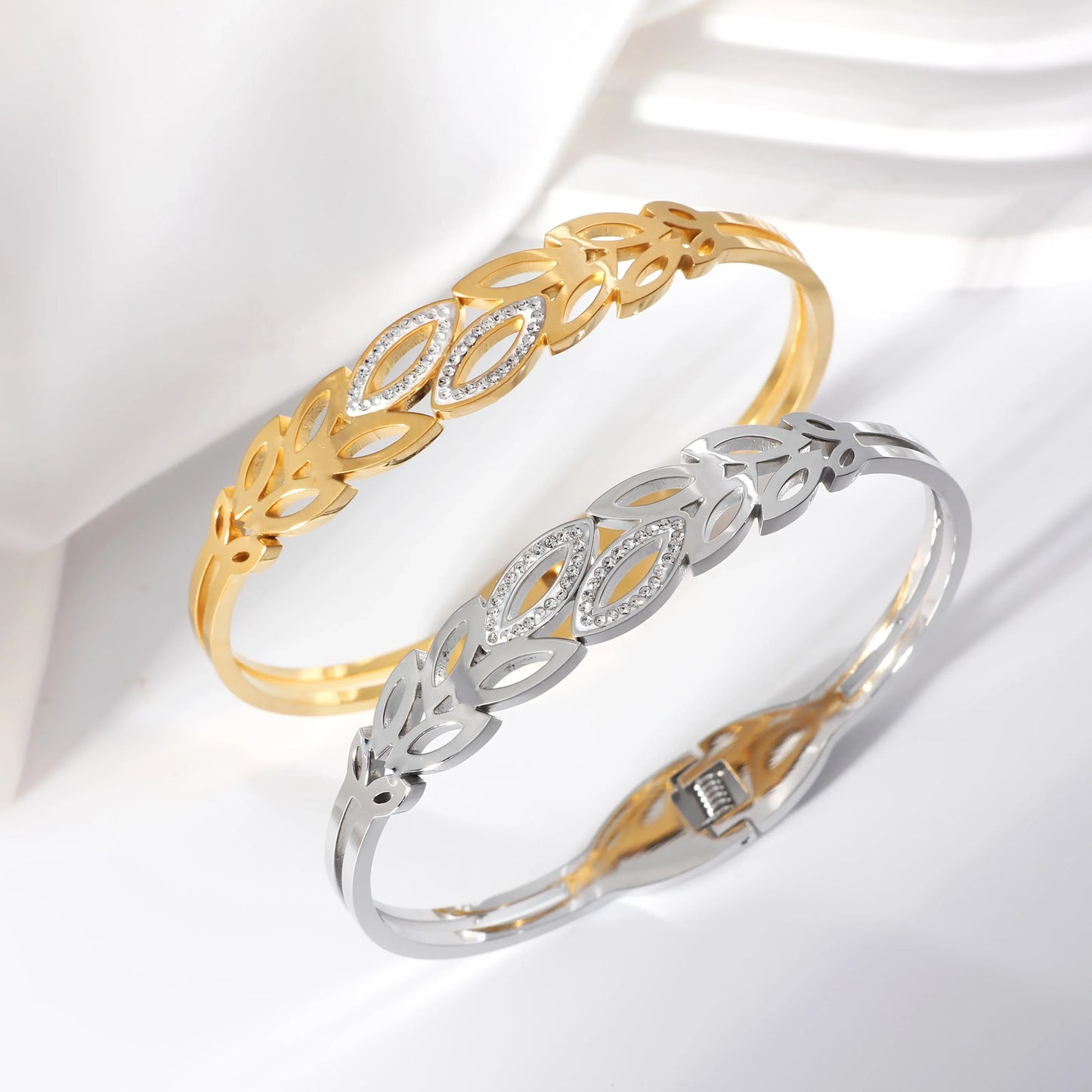 TEMU-1pc Elegant Golden & Silvery Leaf Design - alotasawkli