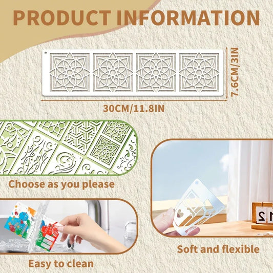 12pcs Reusable Stencil Templates with Flora - alotasawkli