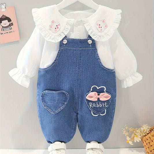 TEMU-Collection for Girls Featuring a Two-Piece Set with Bunny - alotasawkli