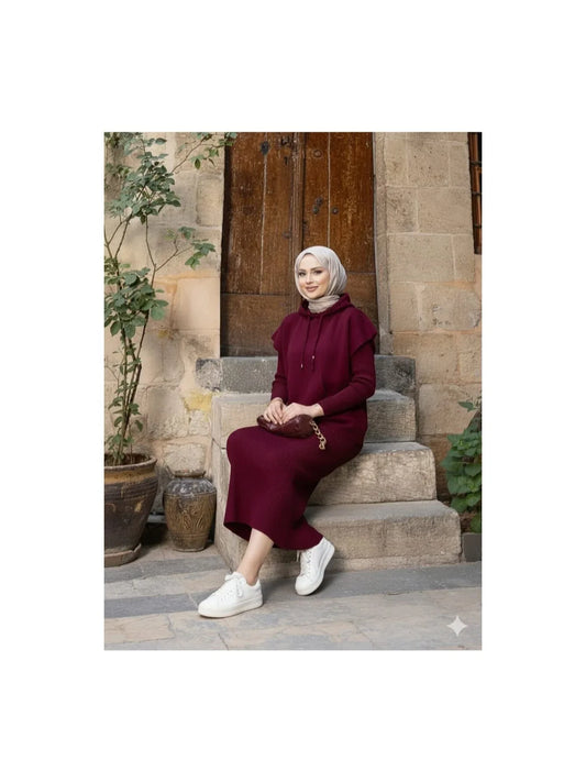 طقم سويت شيرت بجيوب وقبعة من SAYZEN - سترة 2 قطعة - alotasawkli