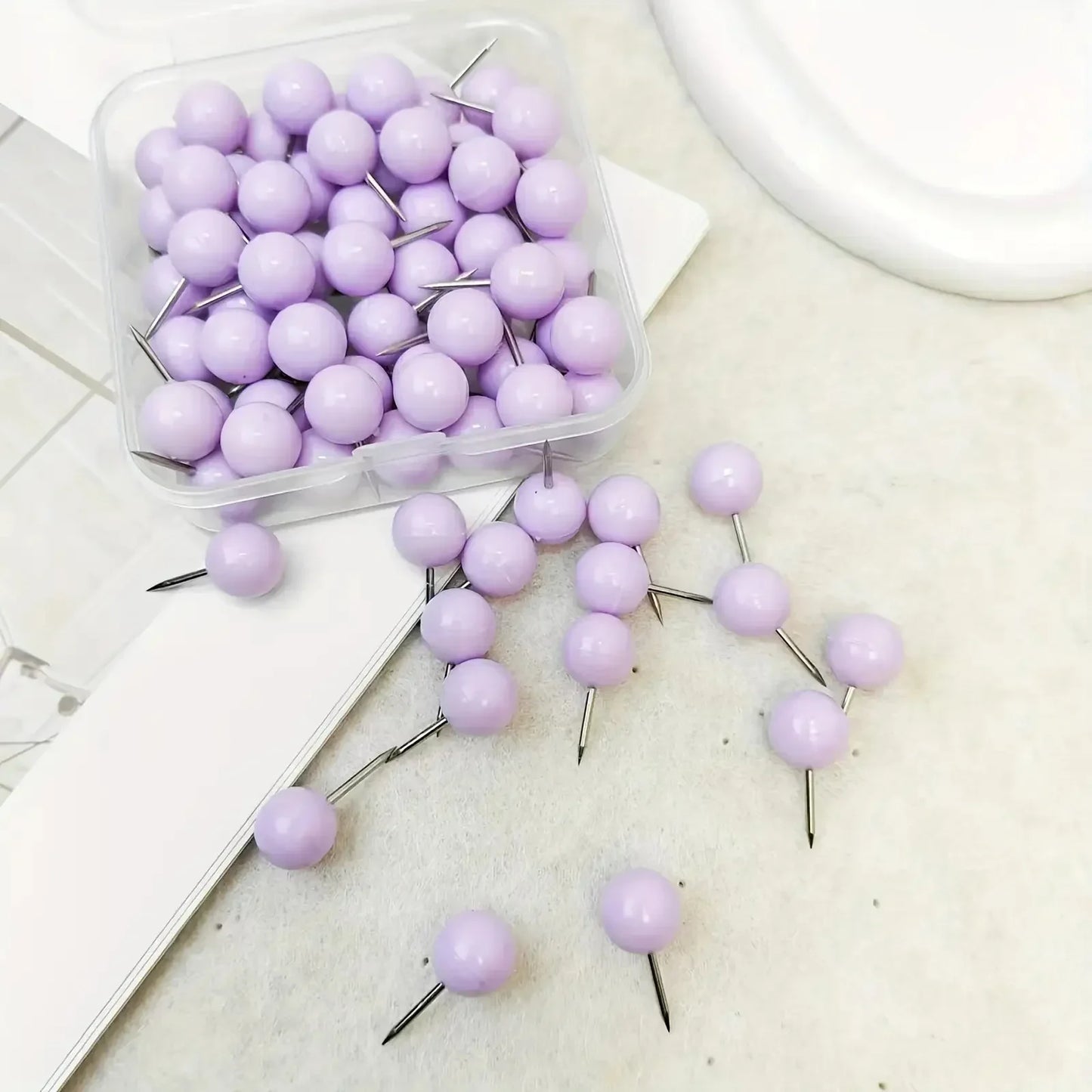 100pcs Colorful Push Pins - alotasawkli