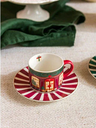 Mixed Christmas Theme 2-Person Porcelain Coffee Cup Set 90 ml