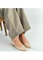Meort Beige Patent Leather High-Heeled Shoes - alotasawkli