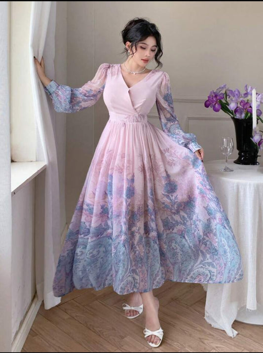 DAZY Bohemian Style All-Over Floral Print Square Neck Spring