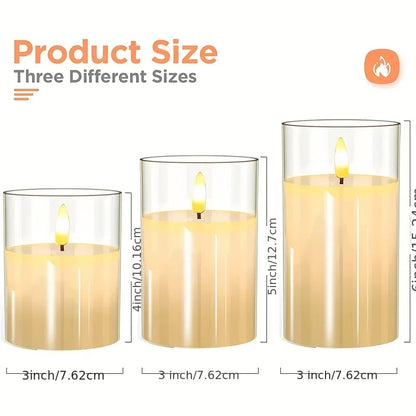 TEMU-Set of 3 Realistic Flickering Flame LED Candles - alotasawkli