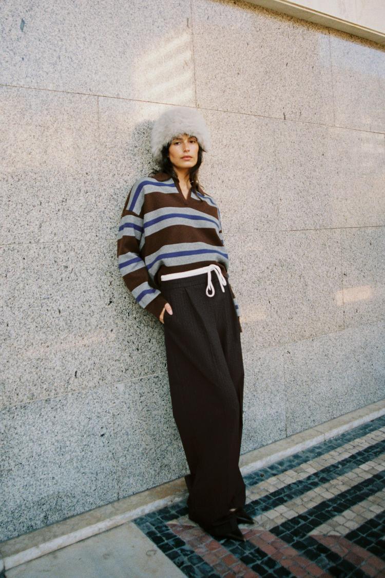 WIDE-LEG TROUSERS WITH DOUBLE WAISTBAND - alotasawkli