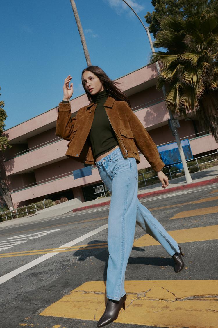 100% LEATHER BOMBER JACKET - alotasawkli