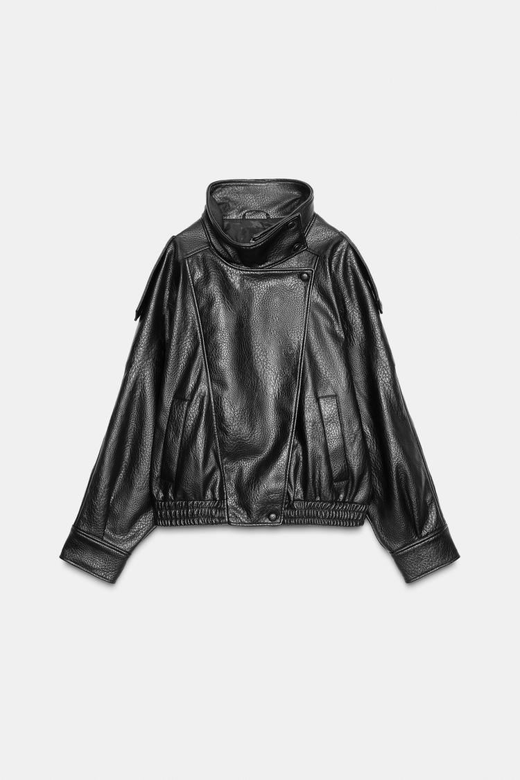 ZARA-FAUX LEATHER JACKET - alotasawkli