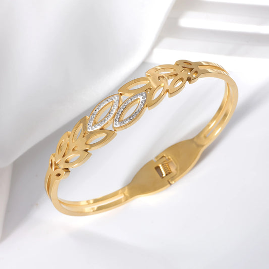 TEMU-1pc Elegant Golden & Silvery Leaf Design - alotasawkli