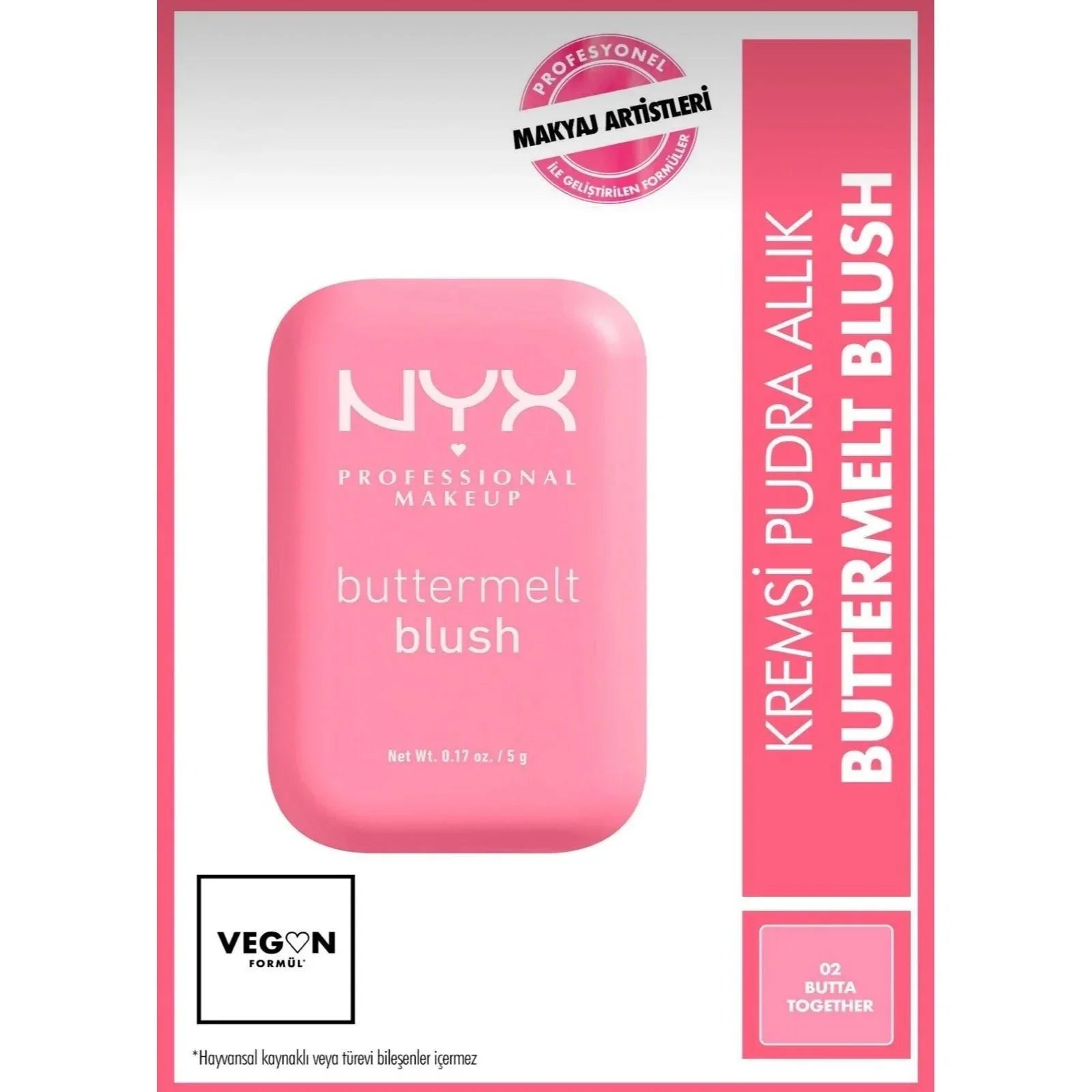 NYX Professional Makeup بودرة خدود كريمية بلون الوردي - 02 Butta Together - alotasawkli