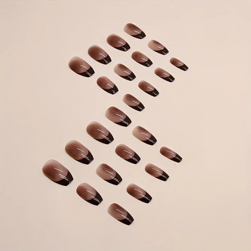 TEMU-24pcs Minimalist French-Style Press-On Nails - alotasawkli