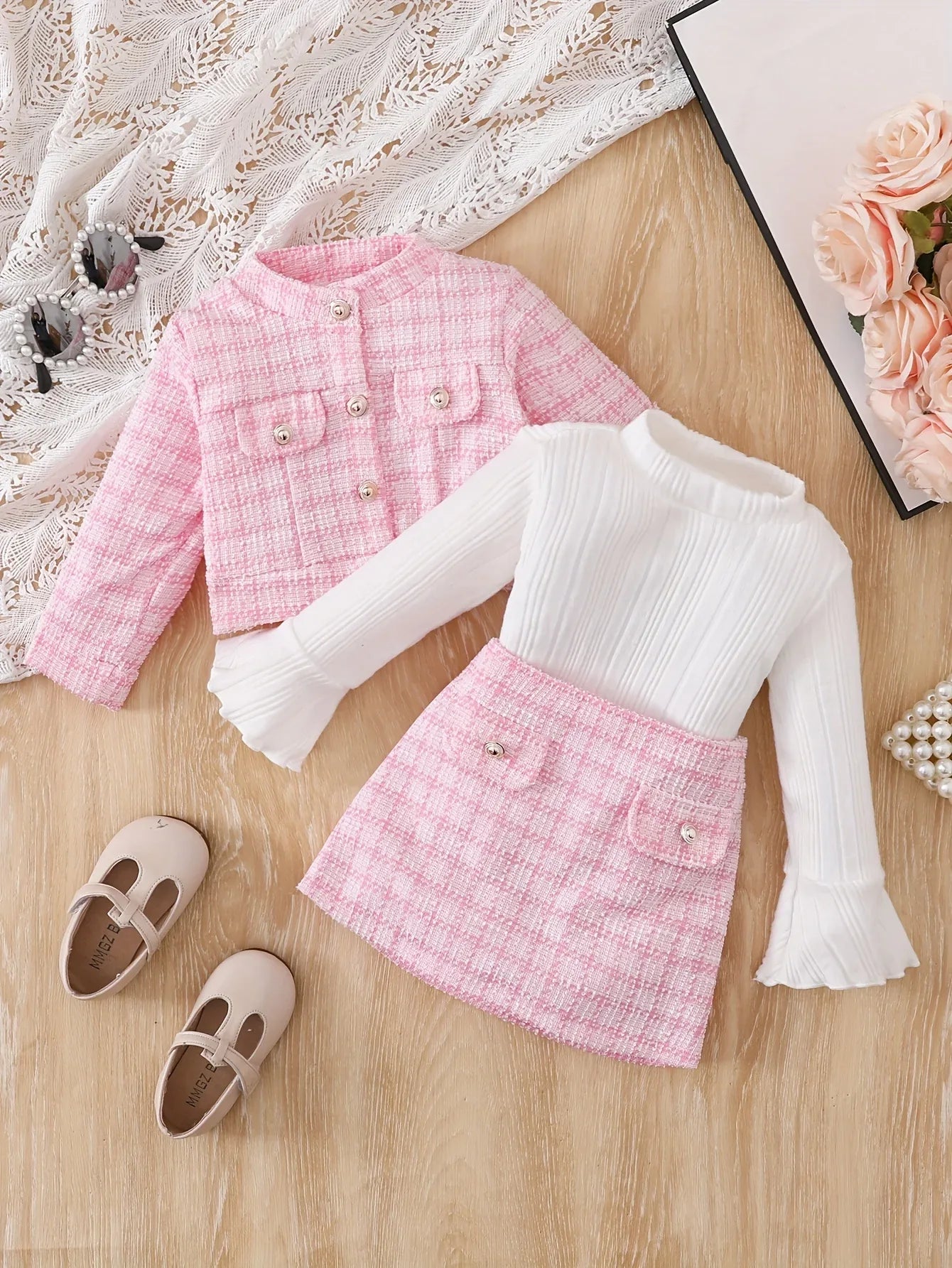TEMU-A Stylish Three-Piece French Outfit for Young, Perfect - alotasawkli