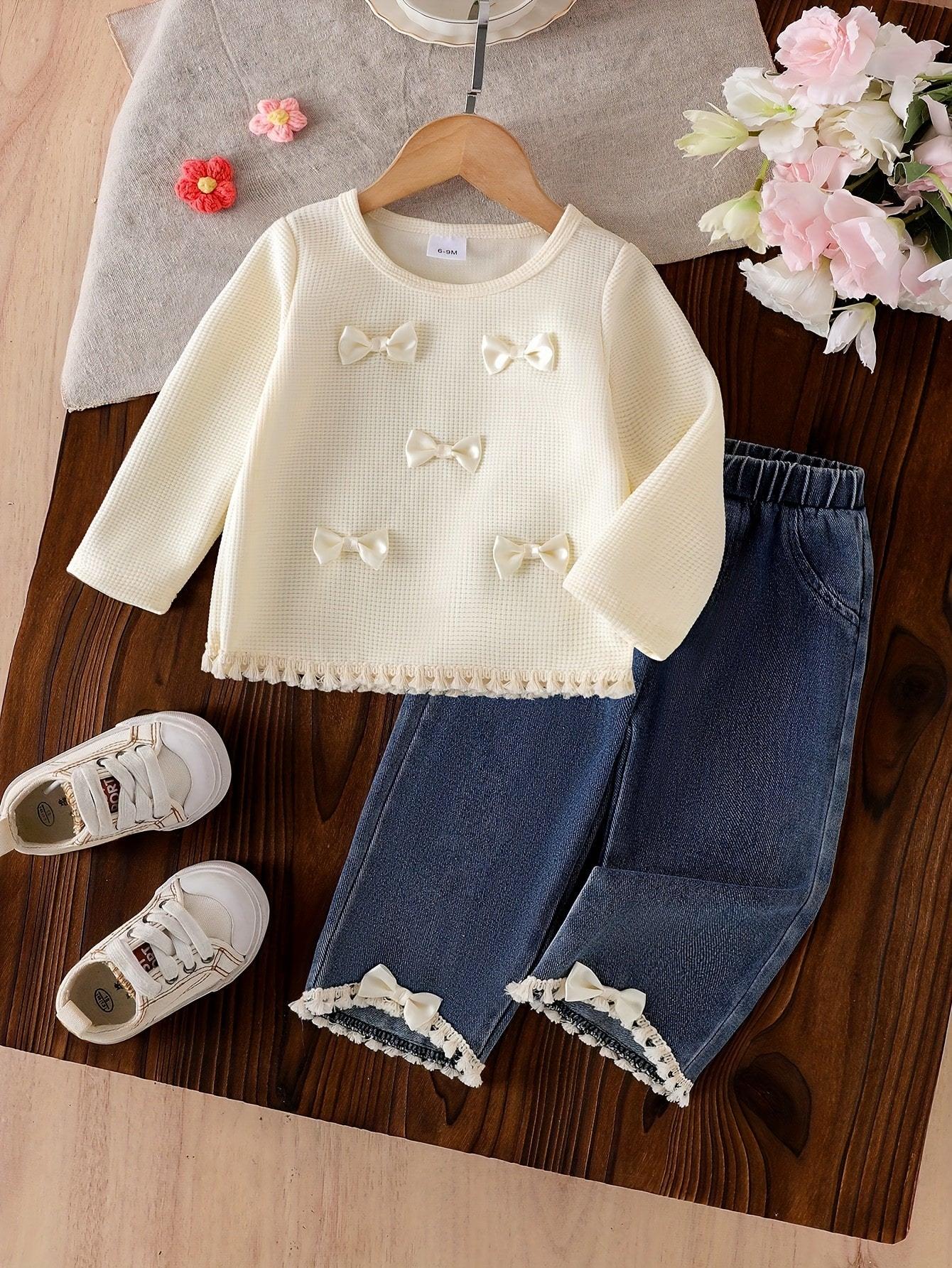 TEMU-Girls' Stylish Simple Bohemian 2pcs Set - alotasawkli