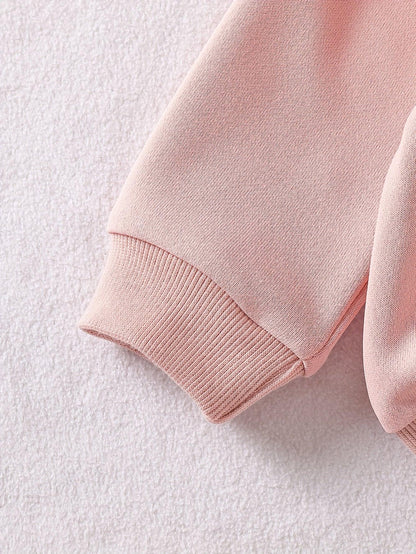 TEMU-2pcs Girls' Love Set: Pink Hooded Sweatshirt - alotasawkli