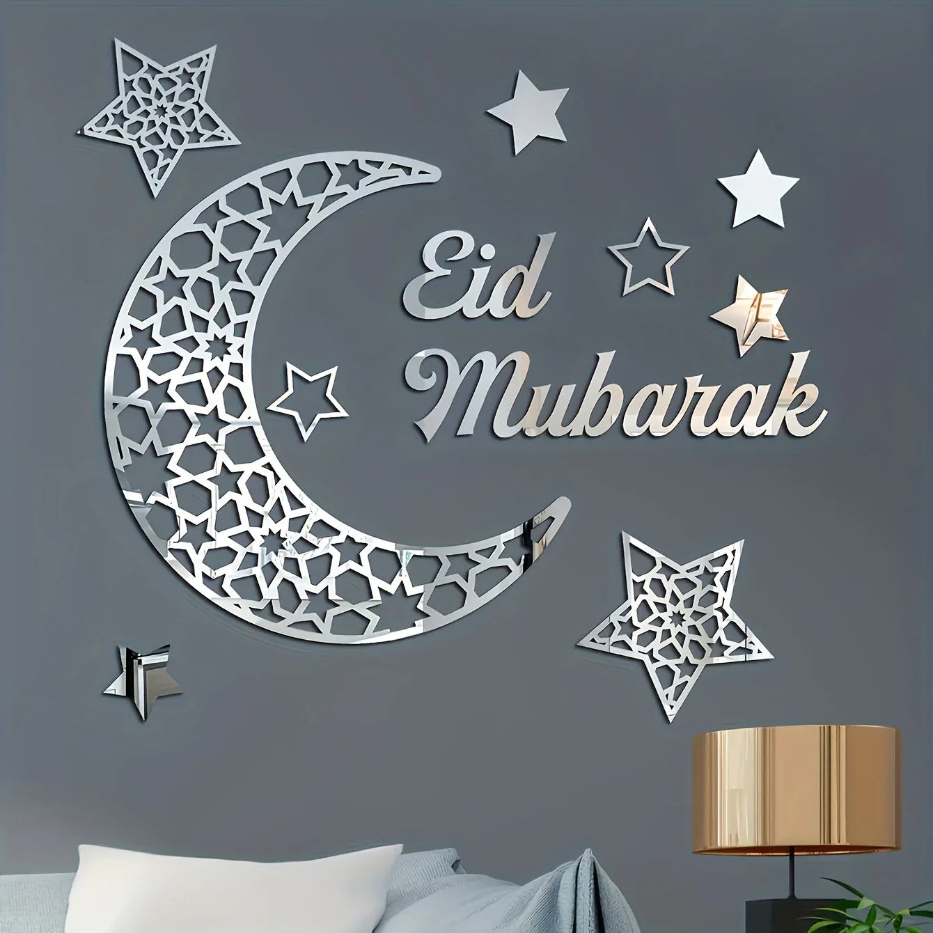TEMU-Middle Eastern 1pc Creative Ramadan Mirror Wall Sticker - alotasawkli