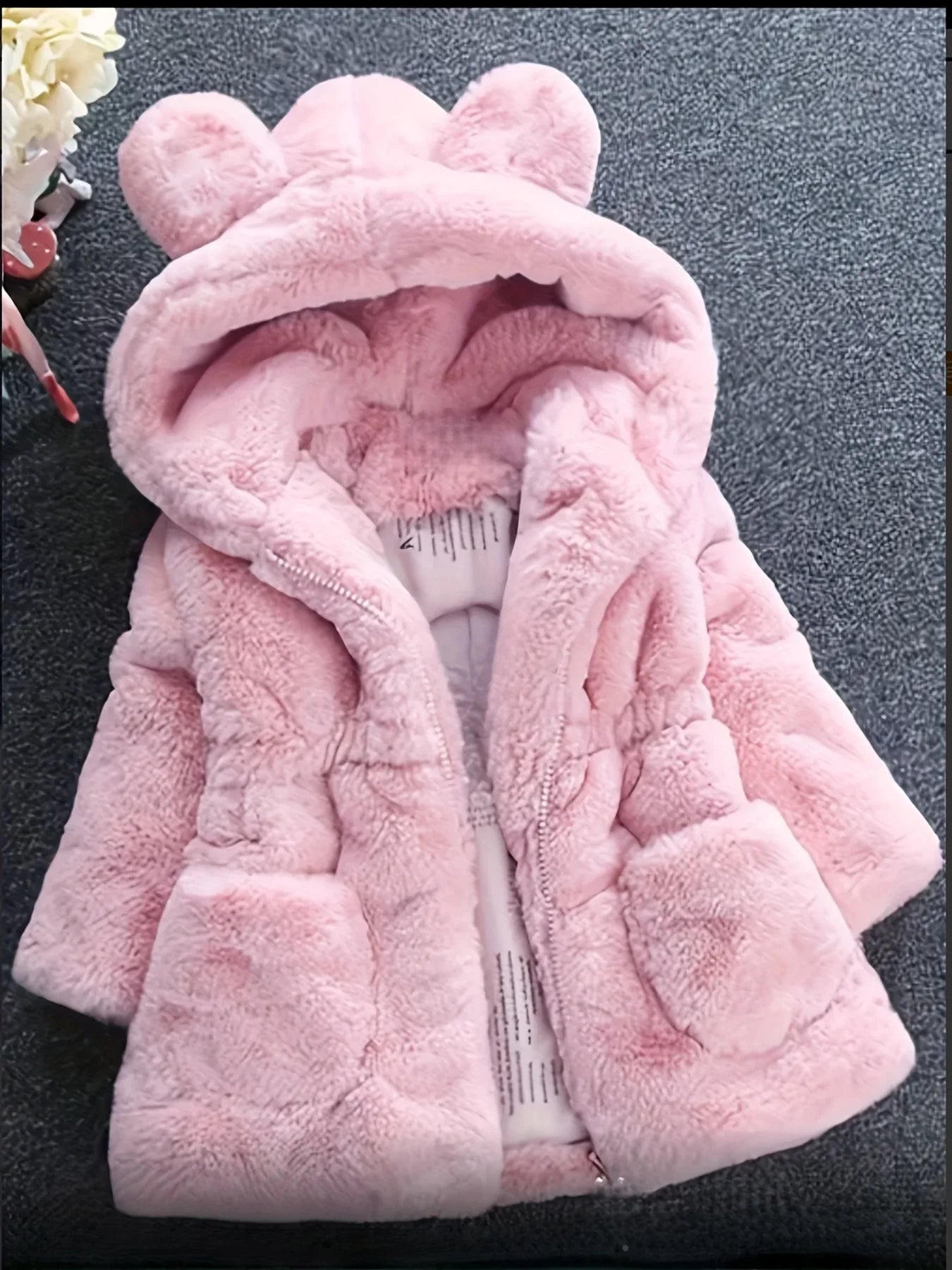 TEMU-Girls' Faux Fur Thickened Jacket - alotasawkli