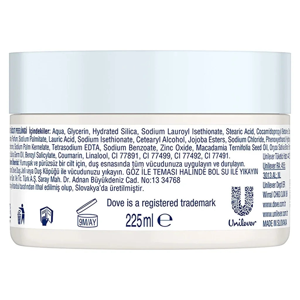Dove Body Scrub with Macadamia Nut & Rice Milk 225 ml - alotasawkli