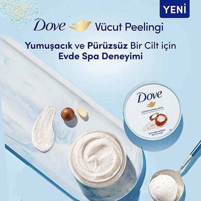 Dove Body Scrub with Macadamia Nut & Rice Milk 225 ml - alotasawkli