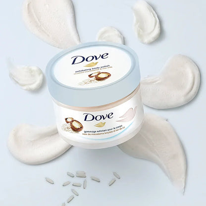 Dove Body Scrub with Macadamia Nut & Rice Milk 225 ml - alotasawkli