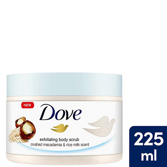 Dove Body Scrub with Macadamia Nut & Rice Milk 225 ml - alotasawkli