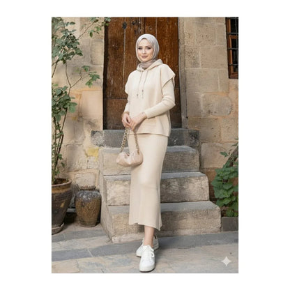طقم سويت شيرت بجيوب وقبعة من SAYZEN - سترة 2 قطعة - alotasawkli
