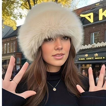 TEMU-Elegant Women's Faux Fur Winter Hat - alotasawkli
