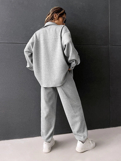 SHEIN- Low Shoulder Shirt with Joggers - alotasawkli