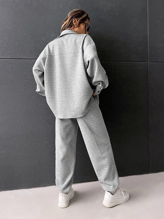 SHEIN- Low Shoulder Shirt with Joggers - alotasawkli
