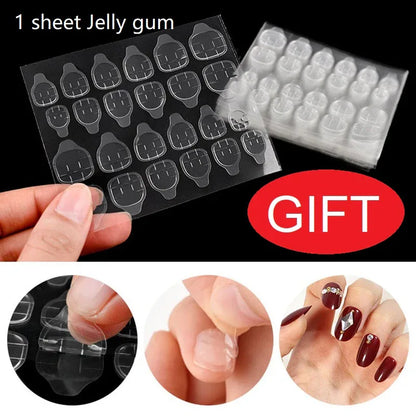 TEMU-24pcs Square Press-On Nails Short Length Glossy Fake Nails - alotasawkli