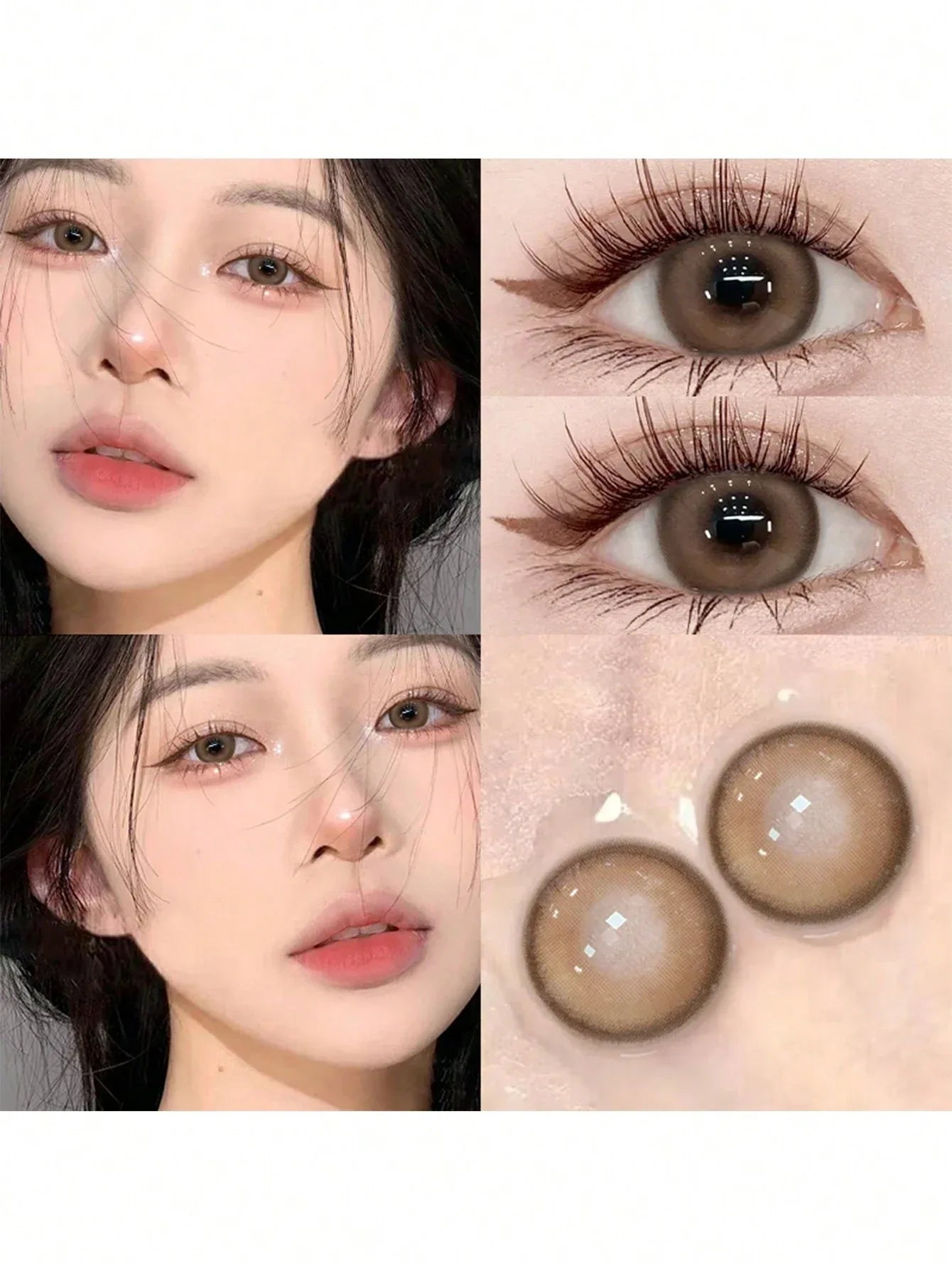 SHEIN-Brown star-shaped contact lenses, 1 pair of colored contact lenses - alotasawkli