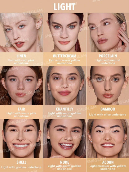 SHEGLAM Skin-Focus High-Coverage Foundation Powder – Porcelain - alotasawkli