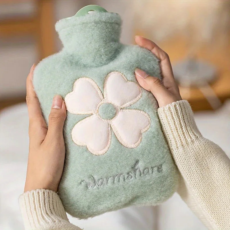 TEMU-Cozy Hot Water Bottle with Soft Cover - 17.63oz/35.27oz, Durable & Easy-to-Use for Warmth - alotasawkli