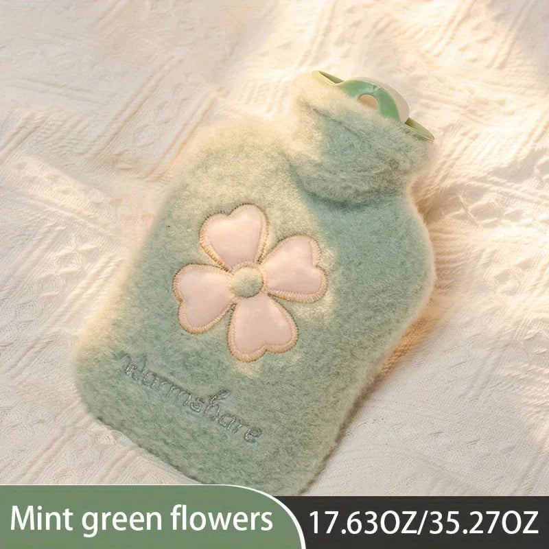 TEMU-Cozy Hot Water Bottle with Soft Cover - 17.63oz/35.27oz, Durable & Easy-to-Use for Warmth - alotasawkli
