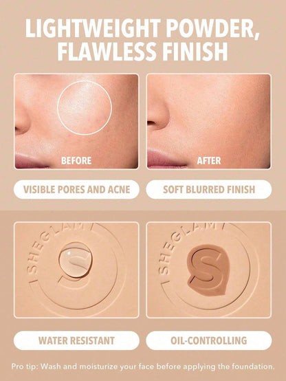 SHEGLAM Skin-Focus High-Coverage Foundation Powder – Porcelain - alotasawkli